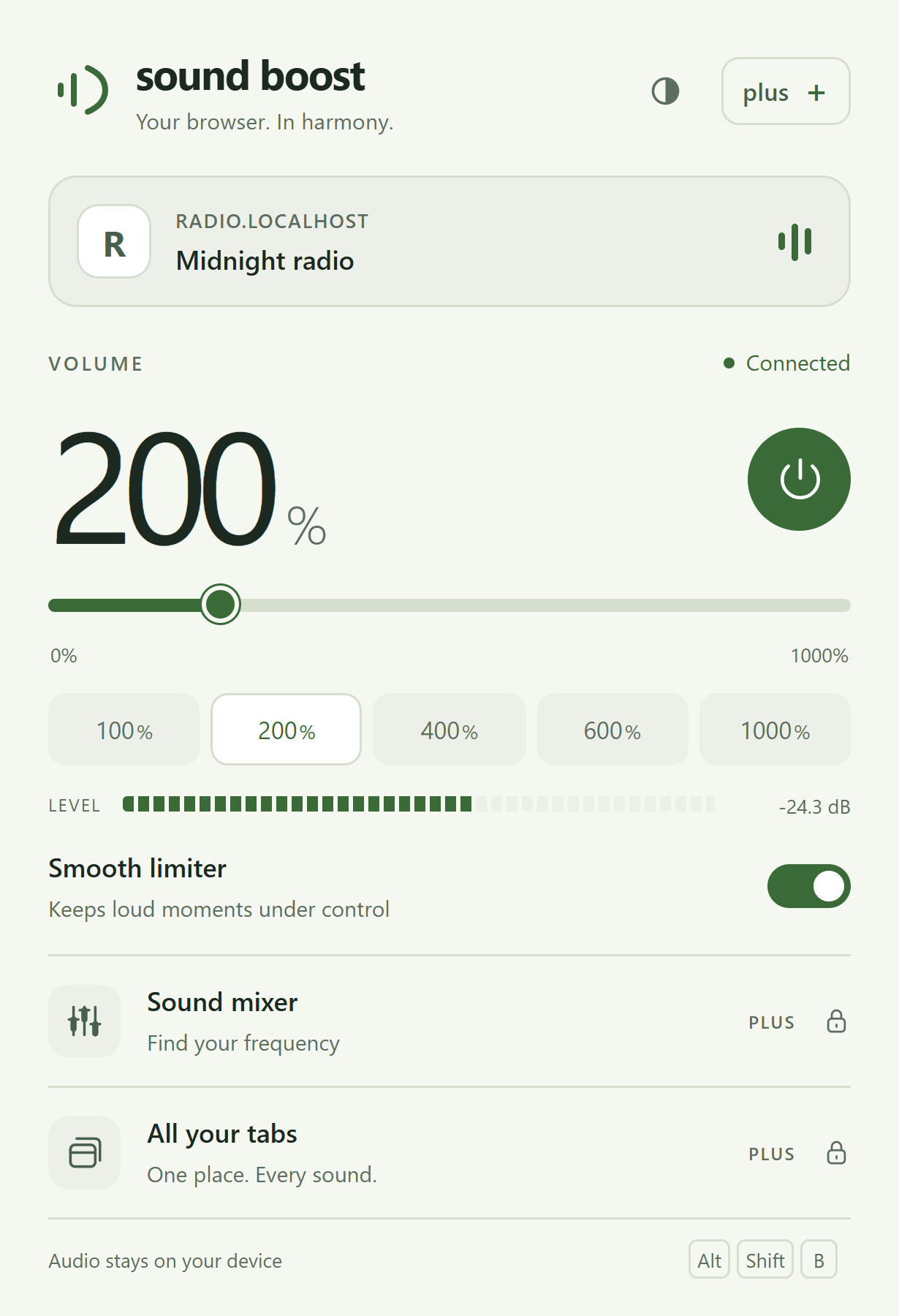 Sound Boost: 200 %